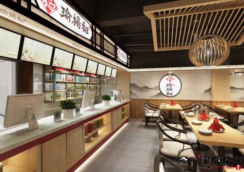 银川餐厅装修设计方案分享【瑜杨和餐厅】津都华丽装饰设计